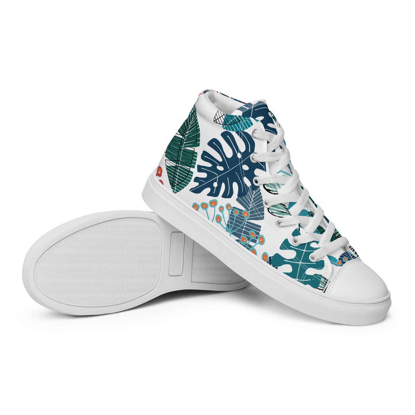 Women’s High Top Canvas Shoes Tropical Leaves