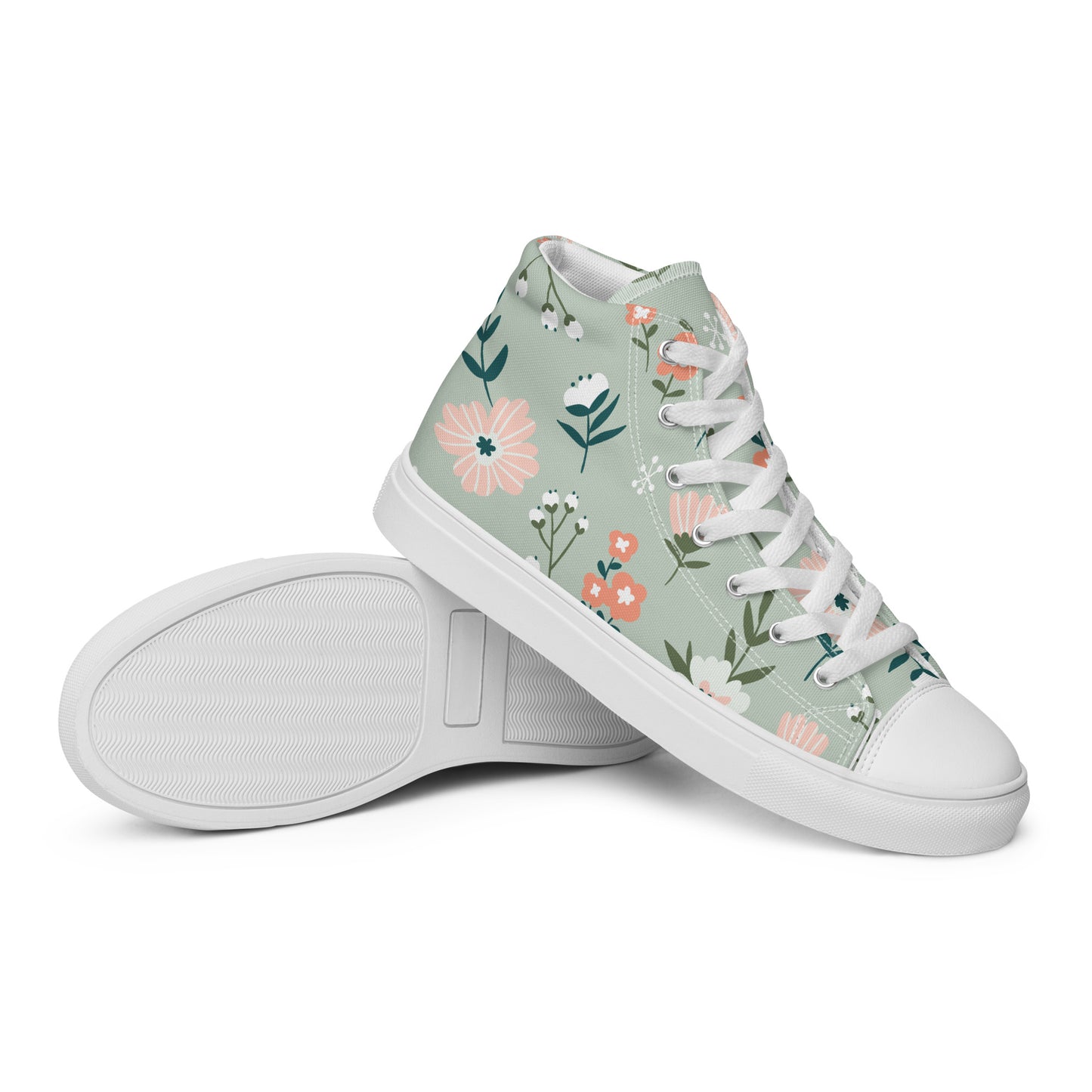 Women’s High Top Canvas Neutral Floral