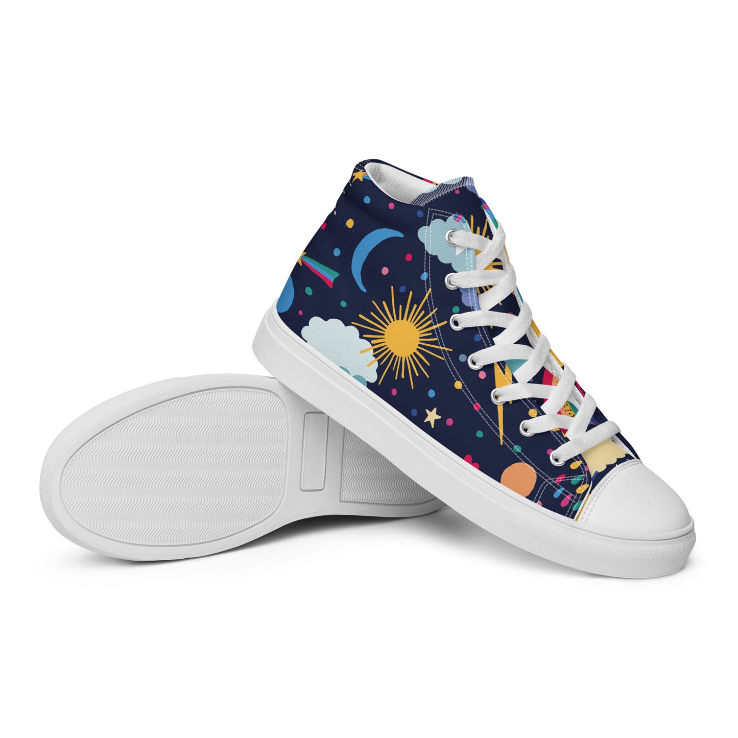 Women’s High Top Canvas Shoes Sunshine and Rainbows Dark