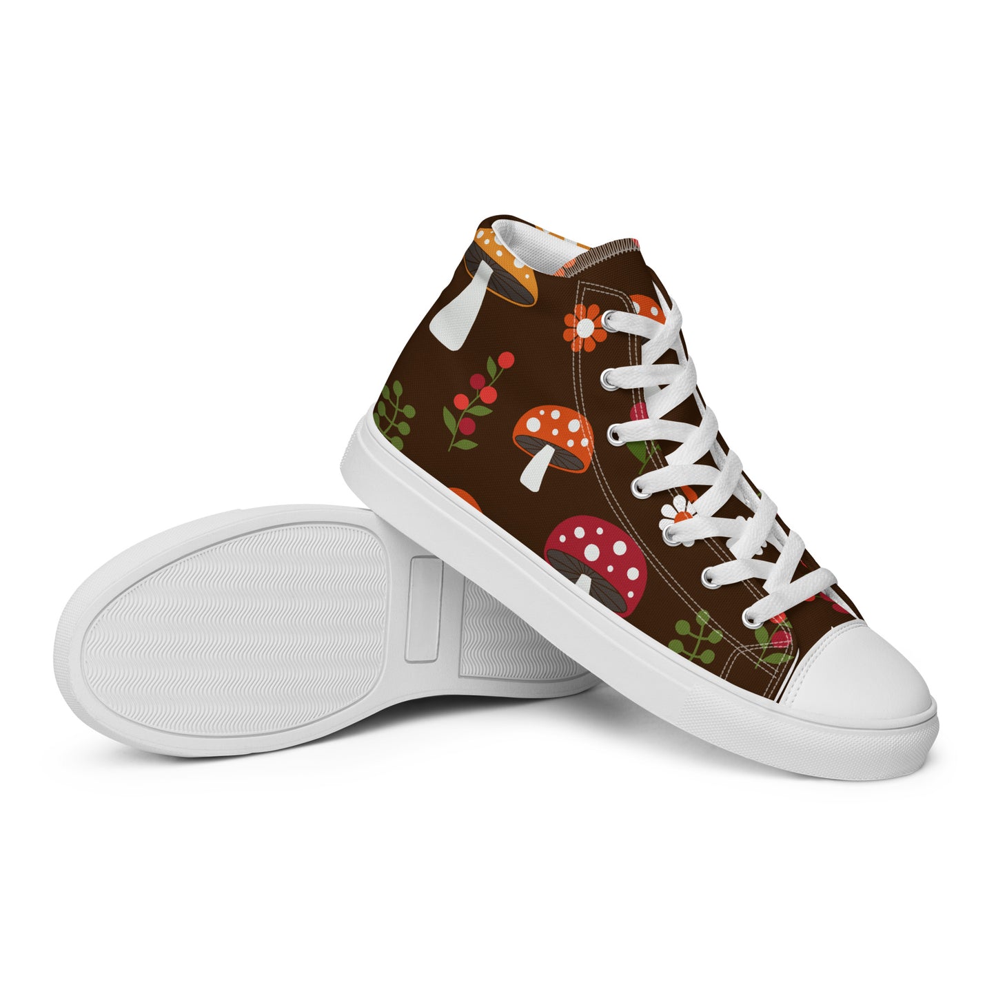 Women’s High Top Canvas Shoes Shrooms and Berries