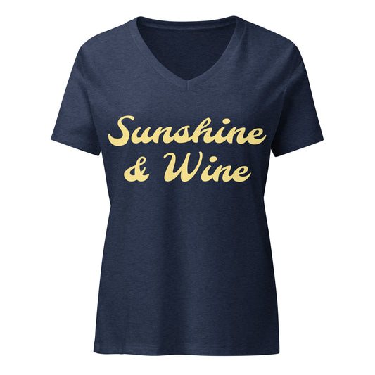 Women’s Relaxed V-neck Tee Sunshine & Wine