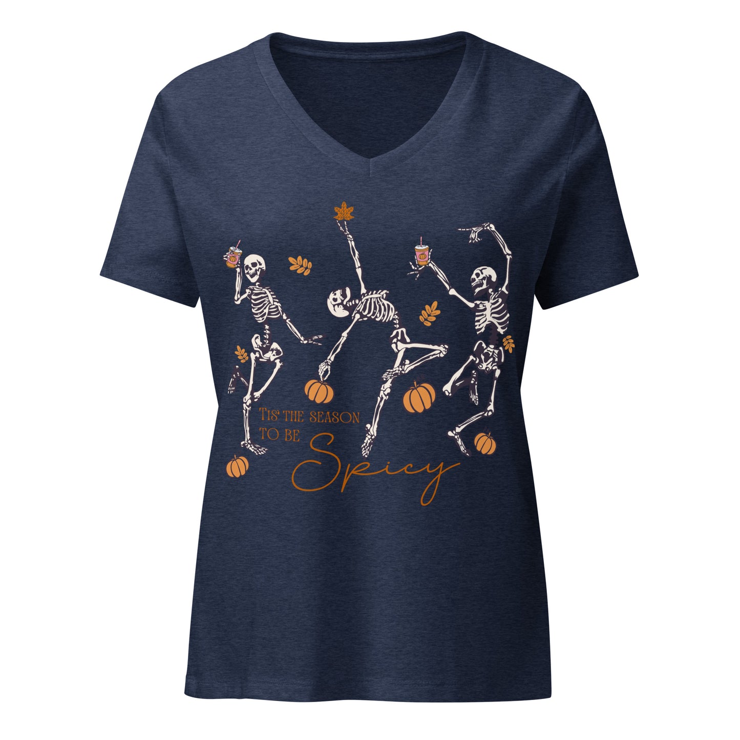 Women’s Relaxed V-neck Tee Spicy Skellies