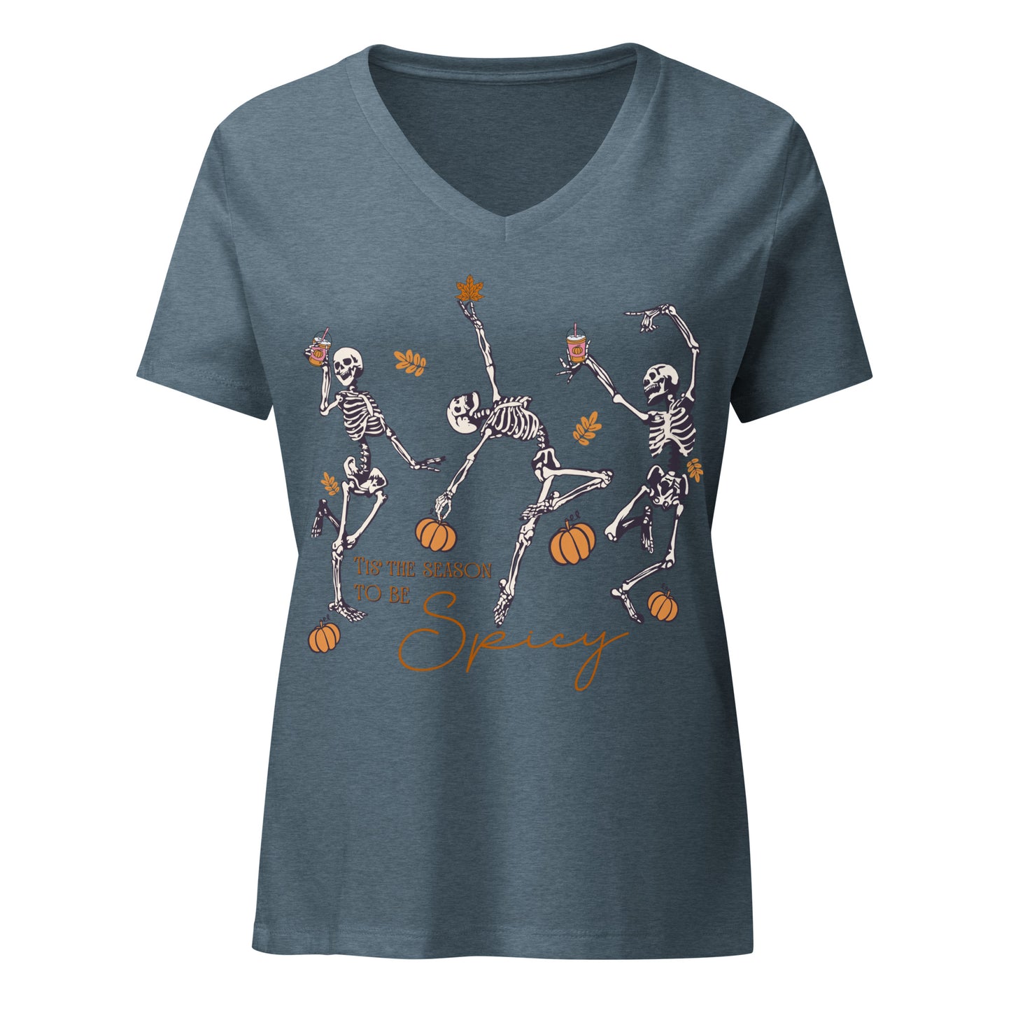 Women’s Relaxed V-neck Tee Spicy Skellies