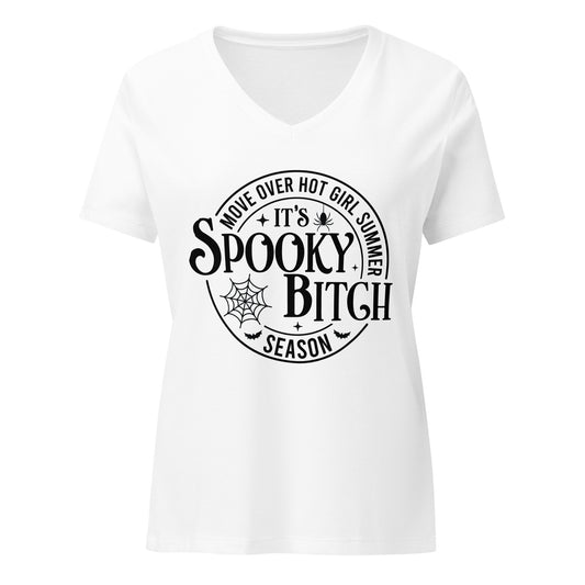 Women’s Relaxed V-neck Tee Spooky Bitch Season