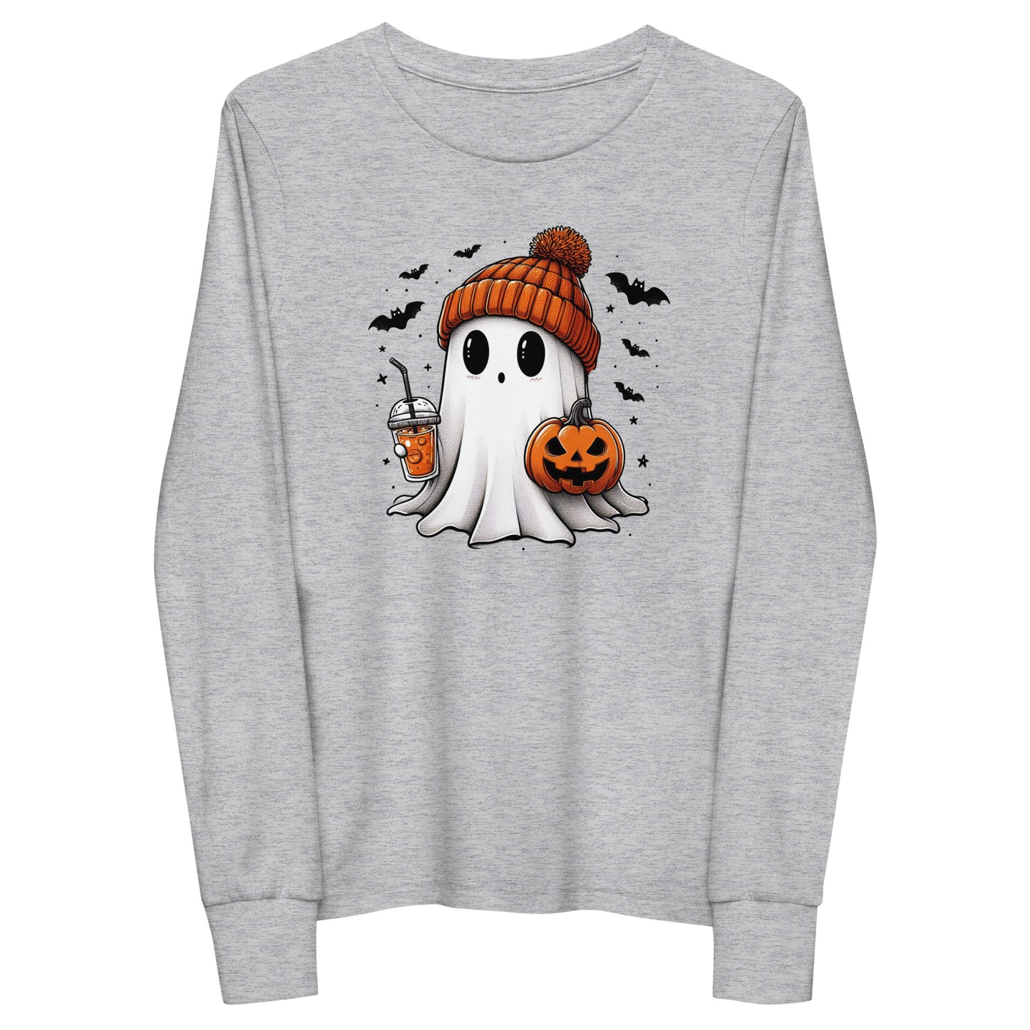 Youth Long Sleeve Tee Beanie Ghostie with Iced PSL