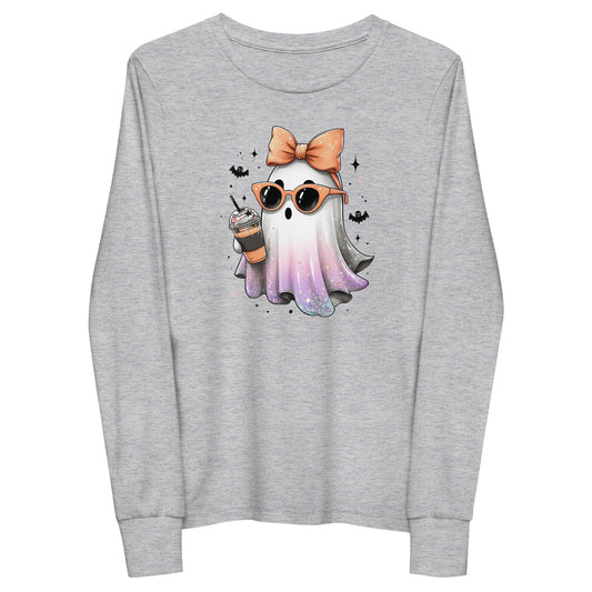 Youth Long Sleeve Tee Glitter Ghostie with PSL