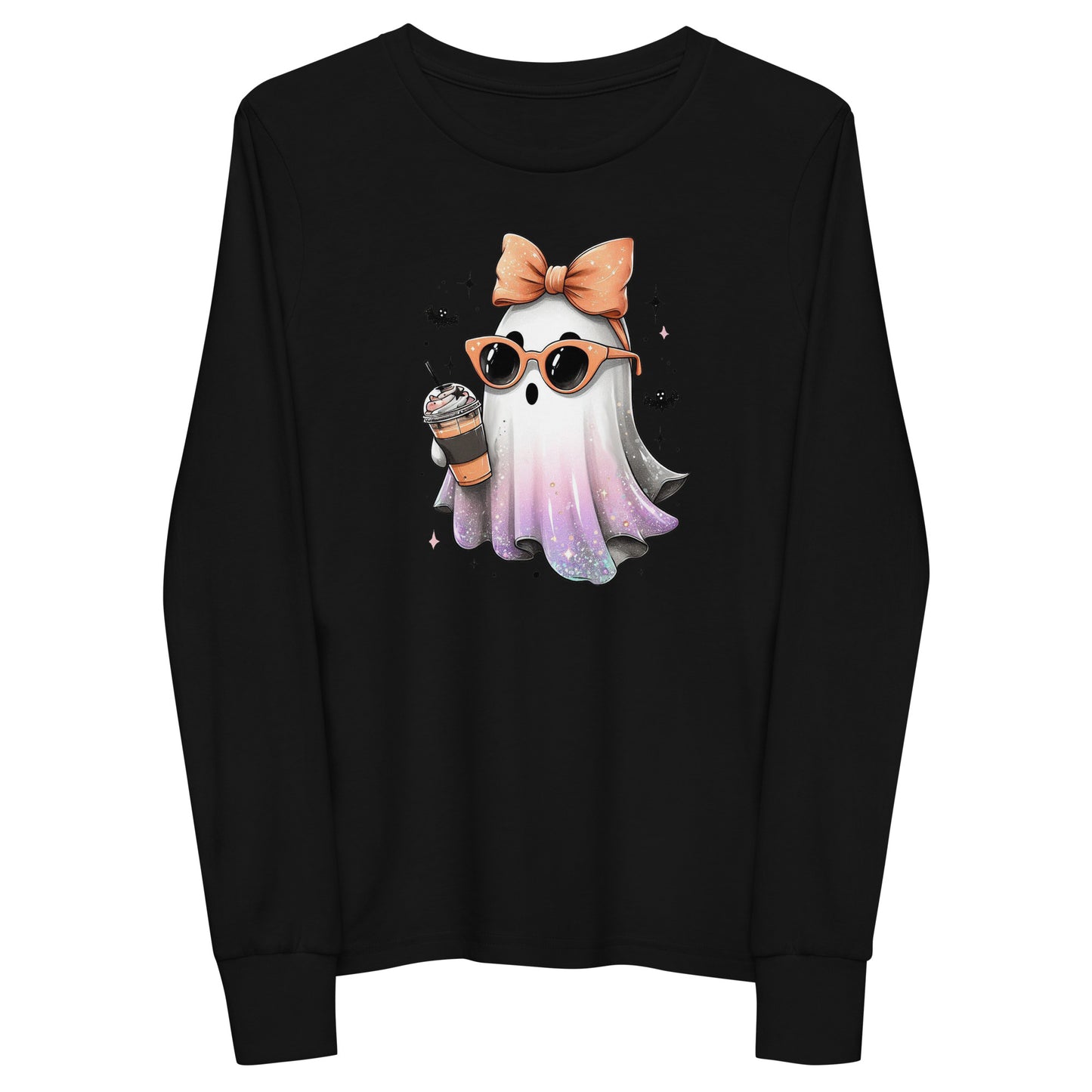 Youth Long Sleeve Tee Glitter Ghostie with PSL