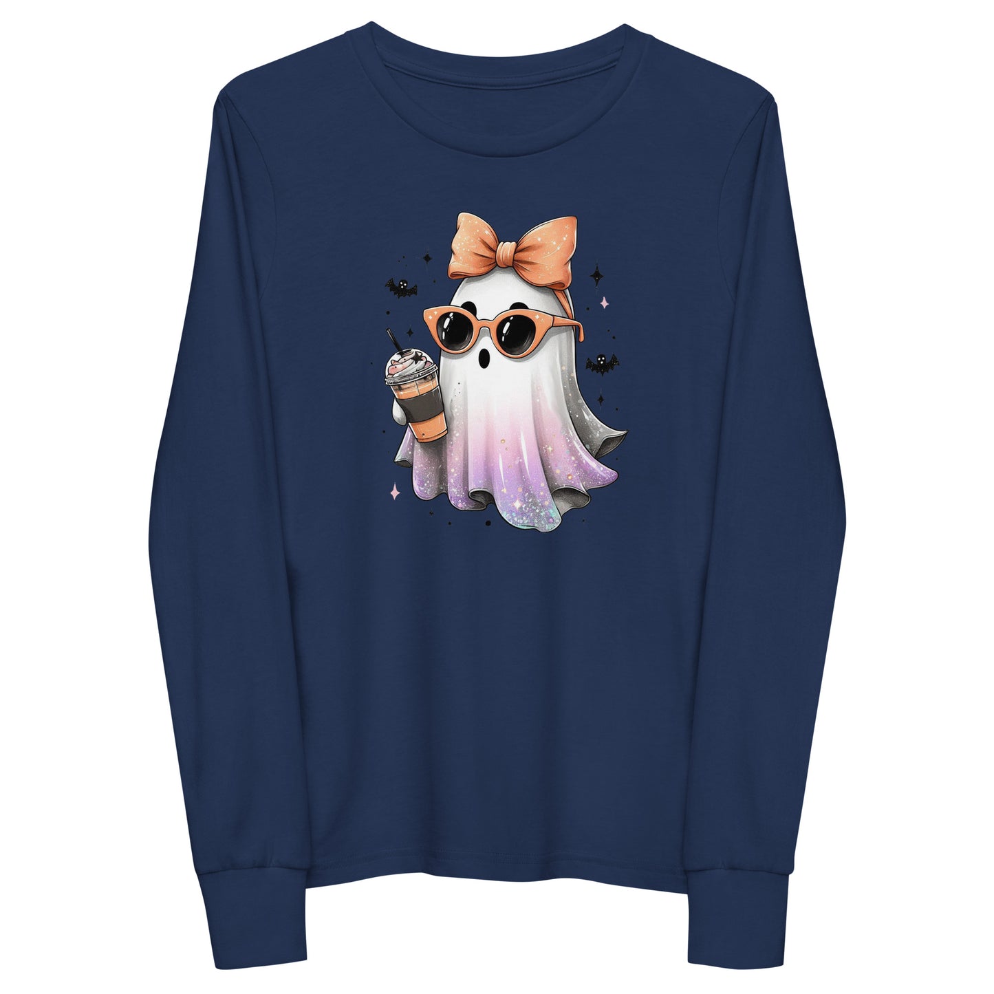 Youth Long Sleeve Tee Glitter Ghostie with PSL