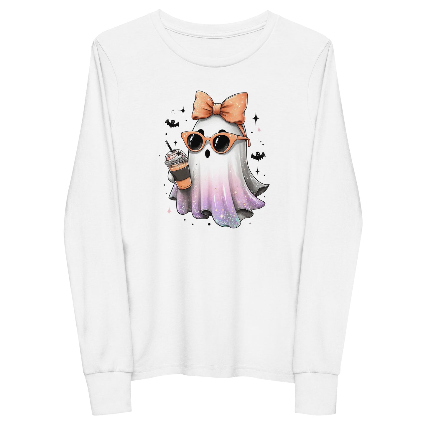 Youth Long Sleeve Tee Glitter Ghostie with PSL