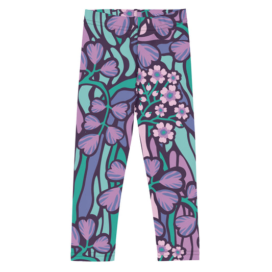 Little Kid's Leggings Purple Floral