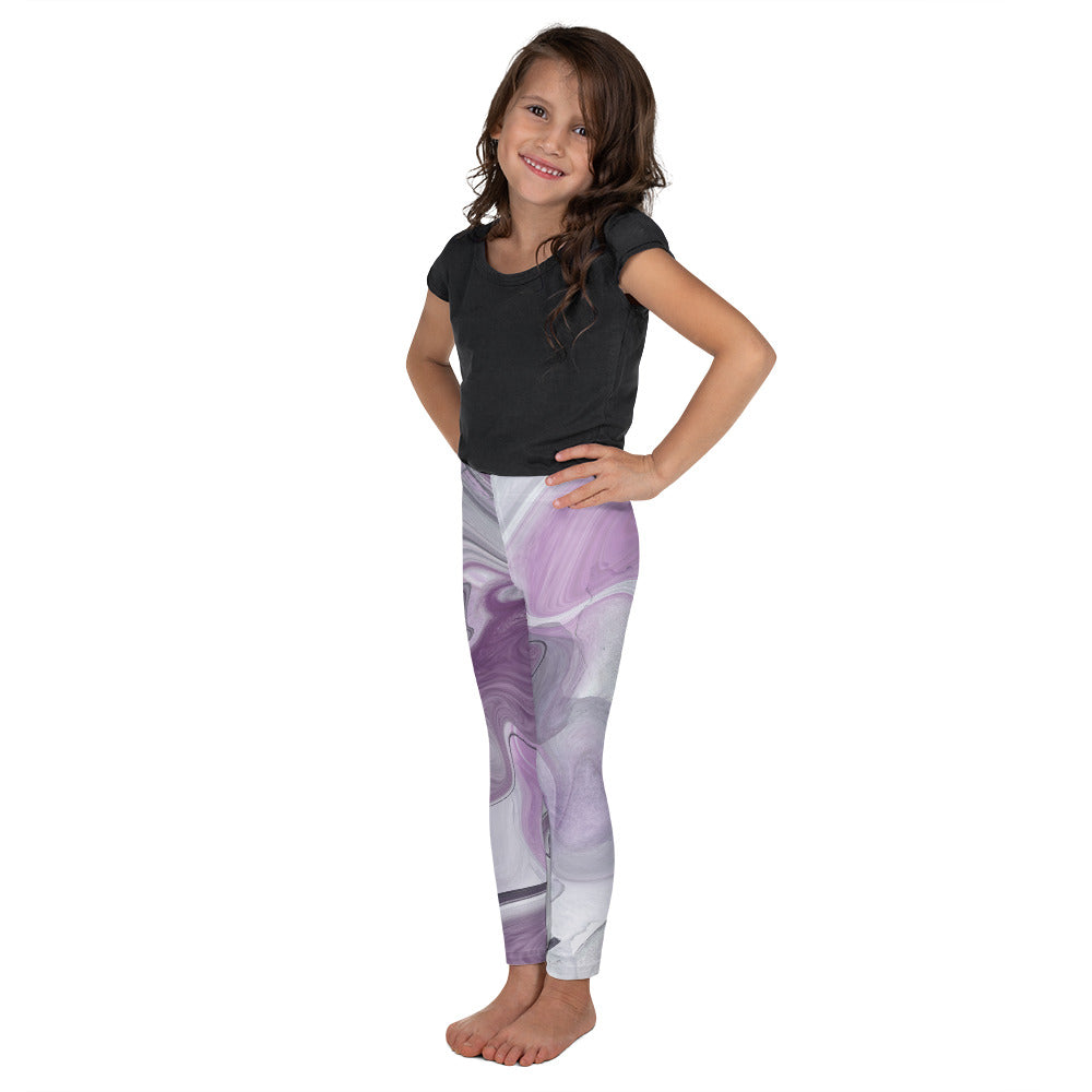 Little Kid's Leggings Purple Swirl