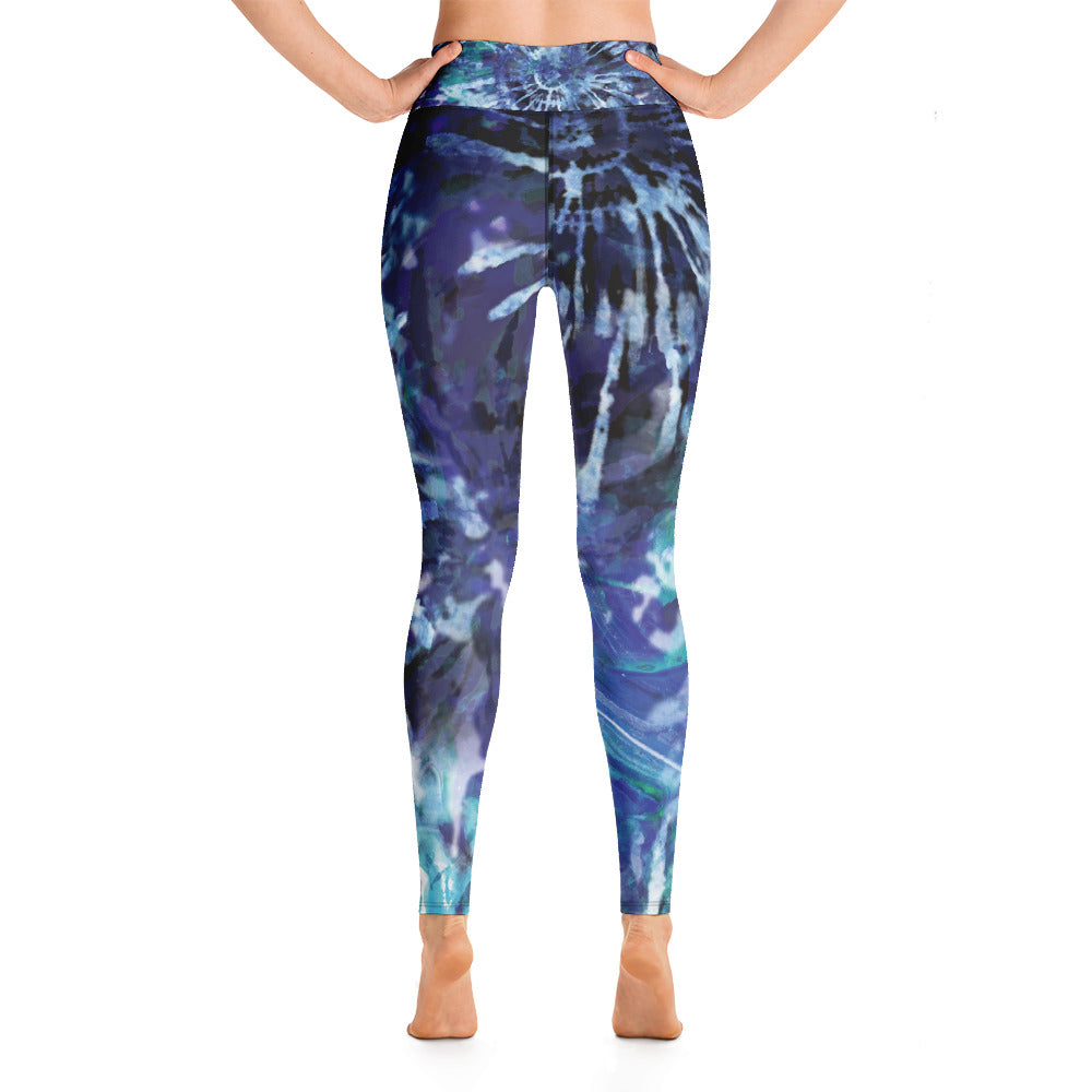 Women's Yoga Leggings Indigo Tie Dye