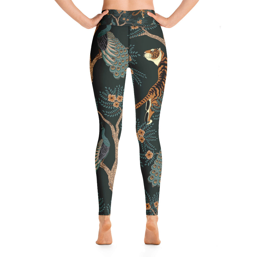 Women's Yoga Leggings Tiger Peacock