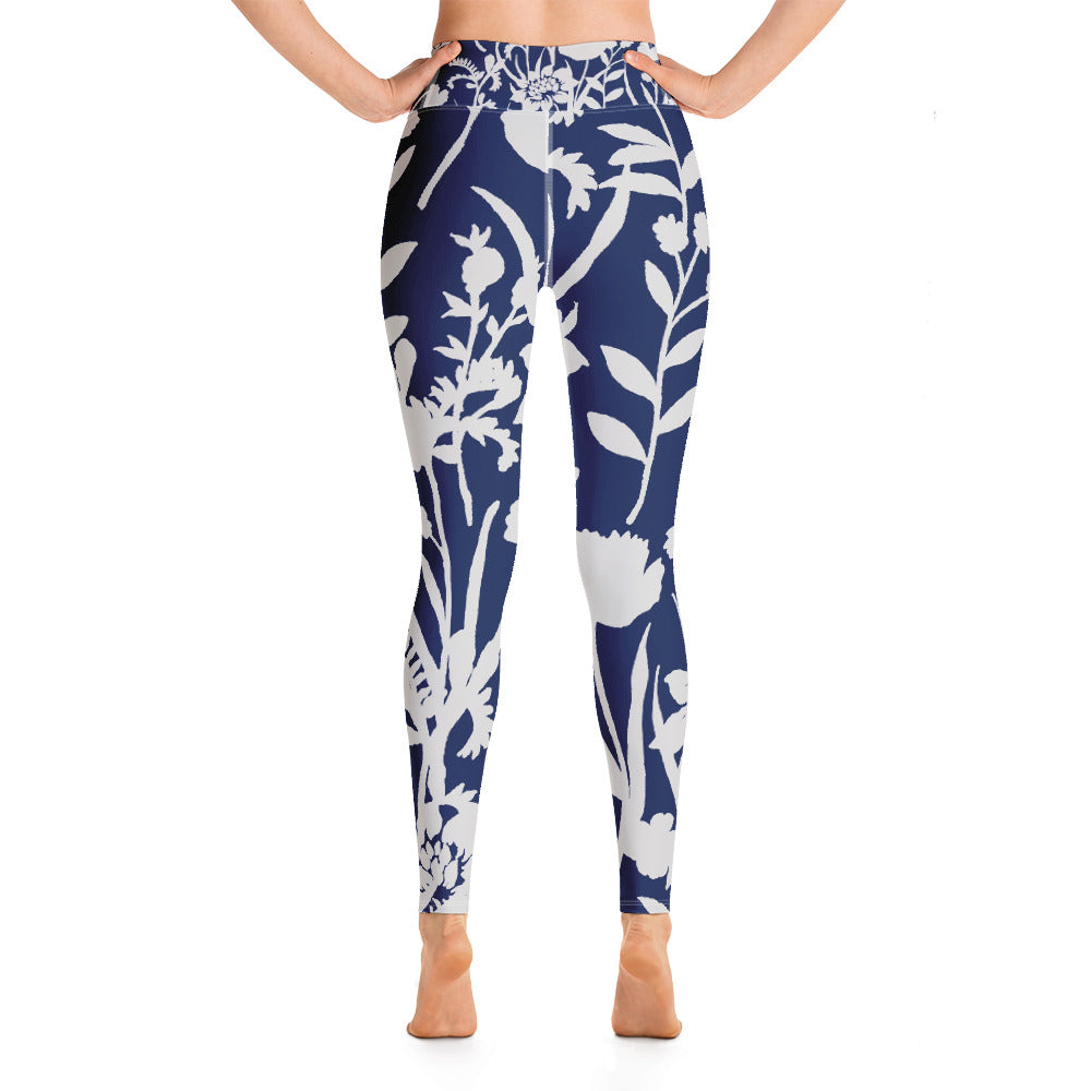 Women's Yoga Leggings Navy Floral