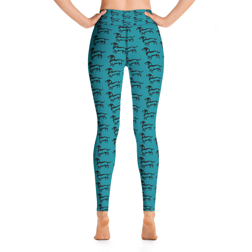 Women's Yoga Leggings Turquoise Doxie