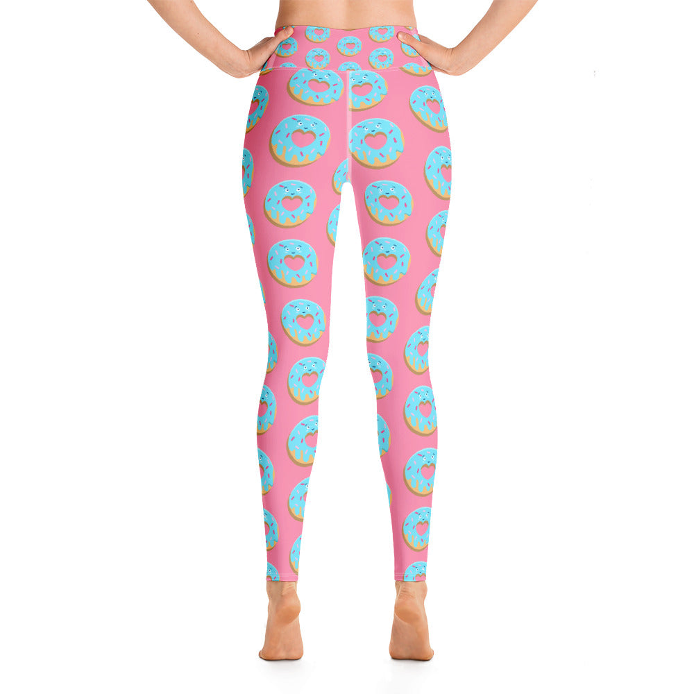 Women's Yoga Leggings Pink Donut