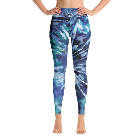 Women's Yoga Leggings Indigo Tie Dye