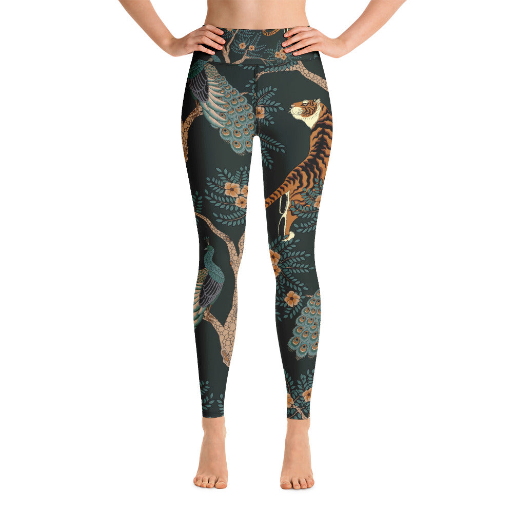 Women's Yoga Leggings Tiger Peacock