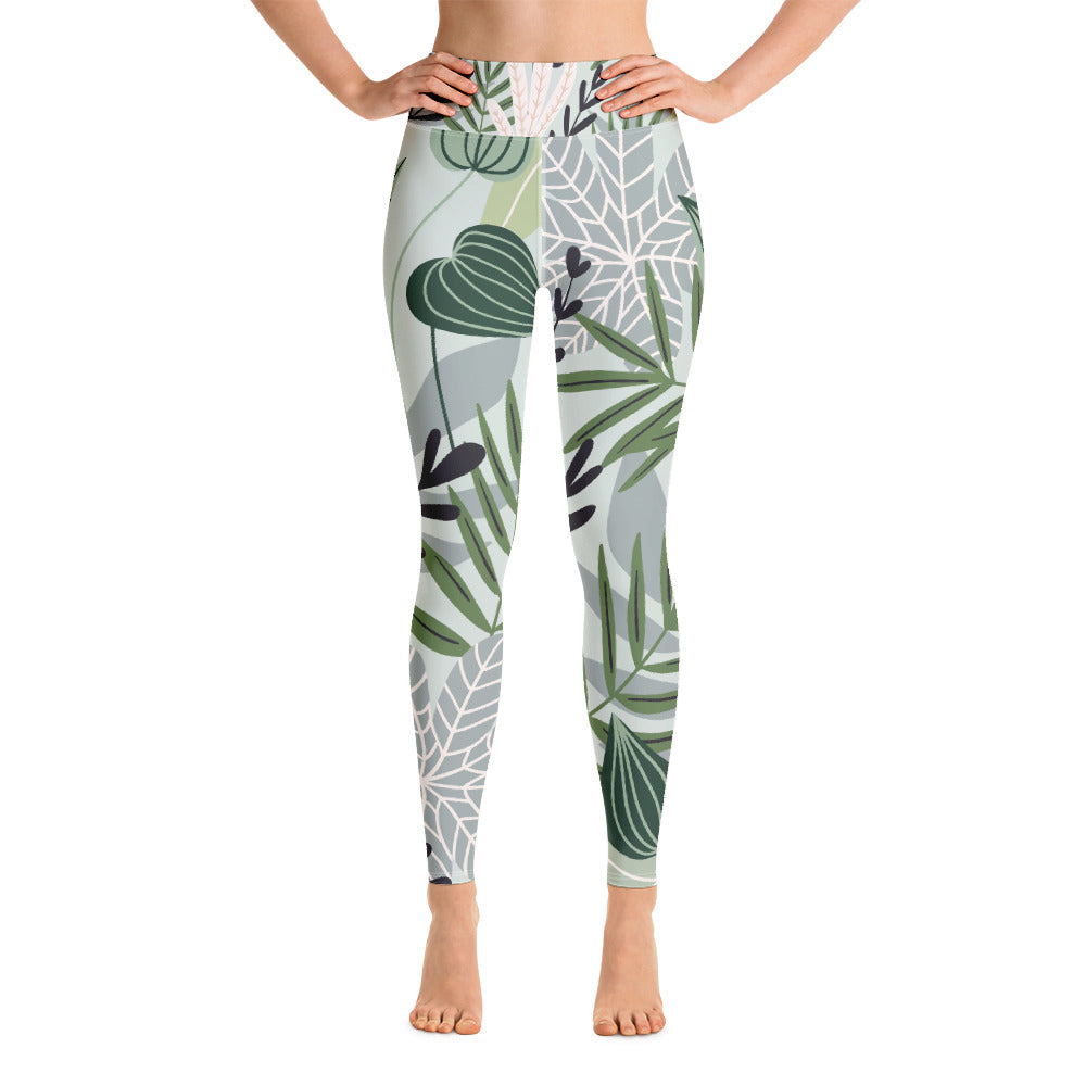 Women's Yoga Leggings Sage Foliage