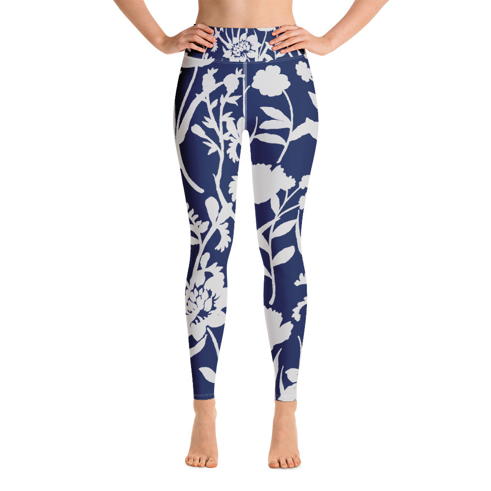 Women's Yoga Leggings Navy Floral