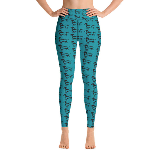 Women's Yoga Leggings Turquoise Doxie