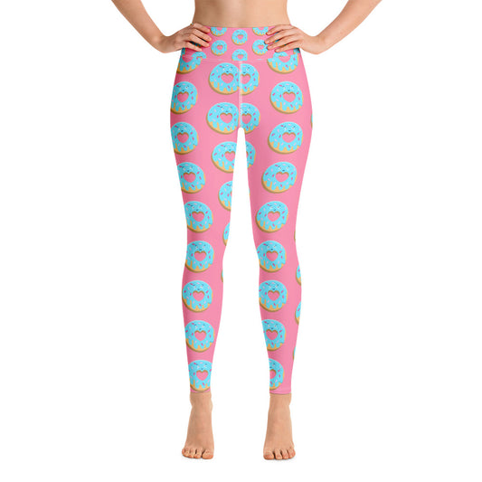 Women's Yoga Leggings Pink Donut