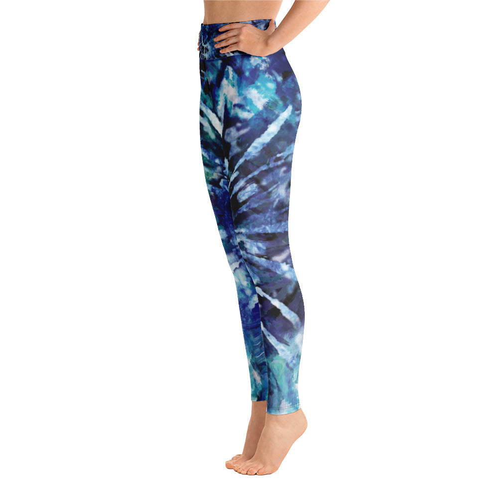 Women's Yoga Leggings Indigo Tie Dye