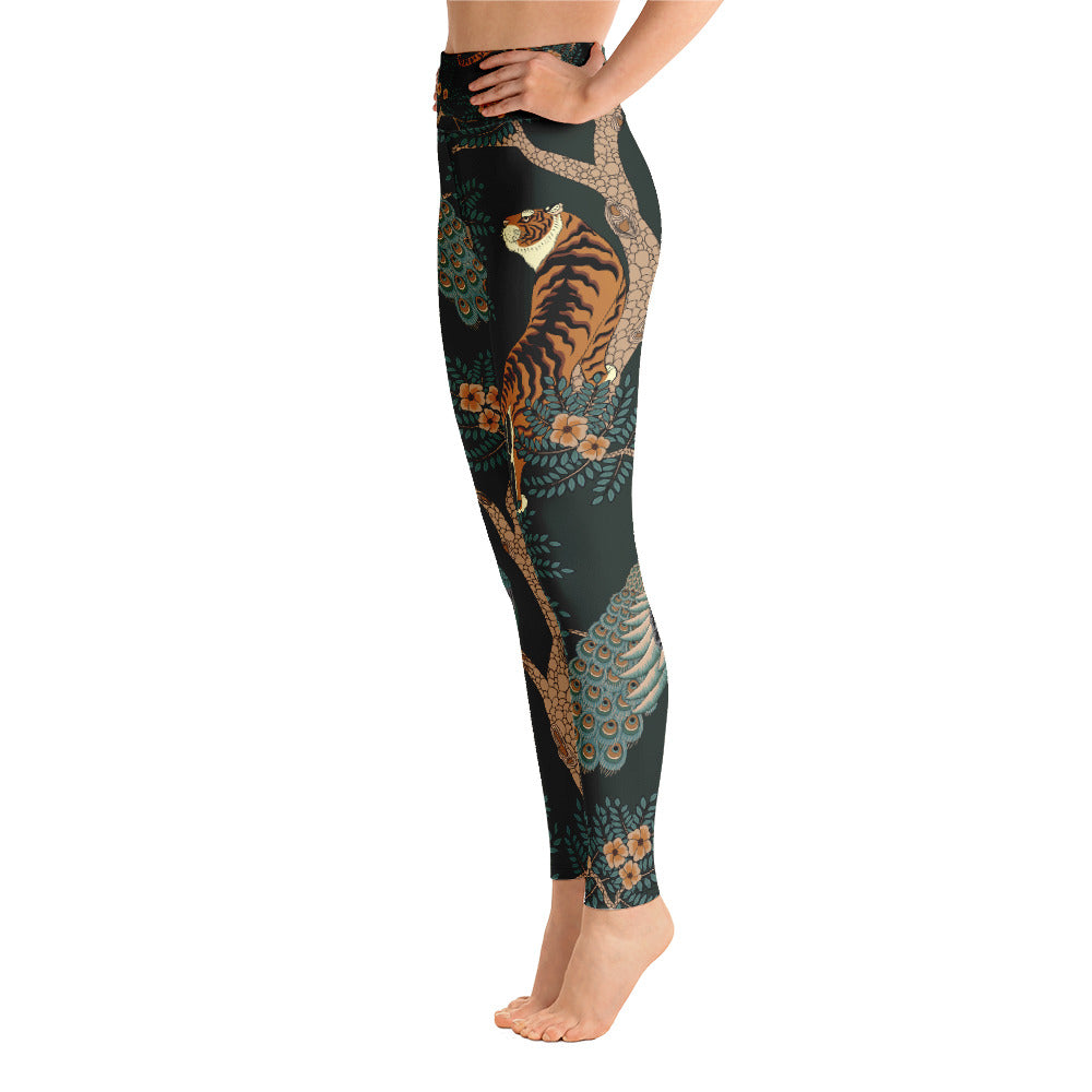 Women's Yoga Leggings Tiger Peacock