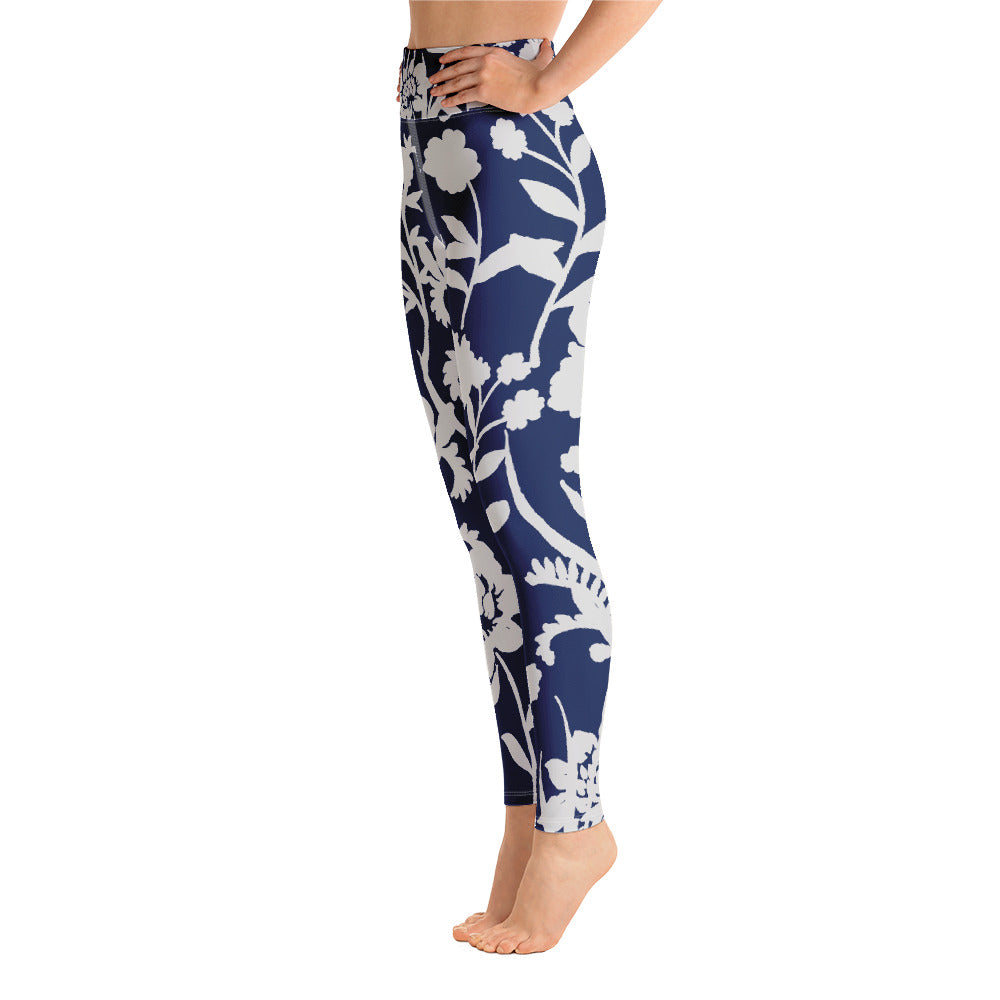 Women's Yoga Leggings Navy Floral