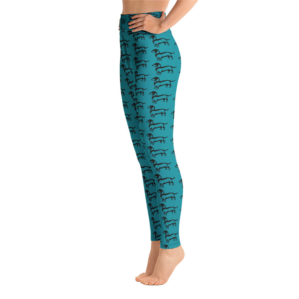 Women's Yoga Leggings Turquoise Doxie