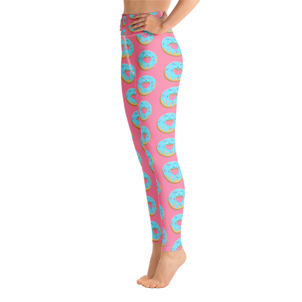 Women's Yoga Leggings Pink Donut