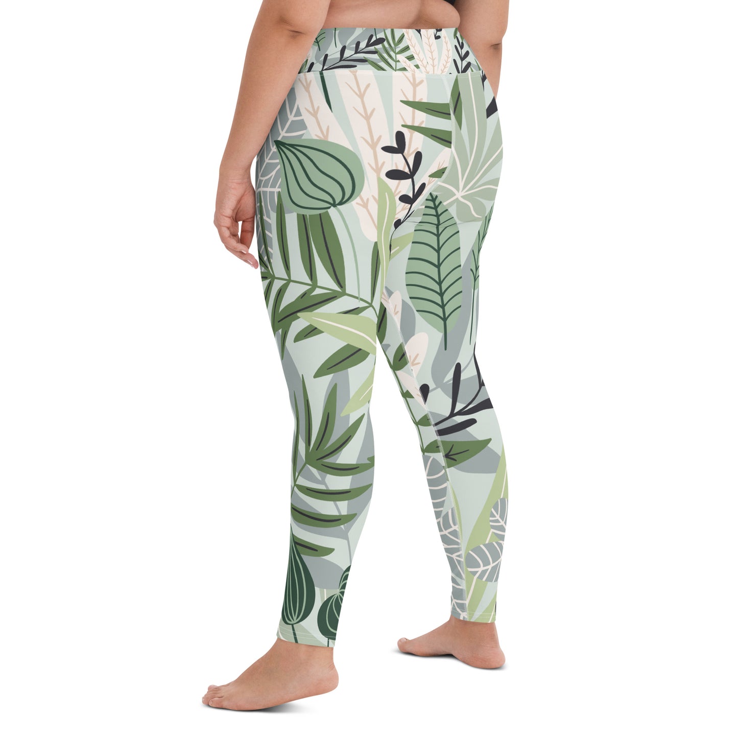 Women's Yoga Leggings Sage Foliage