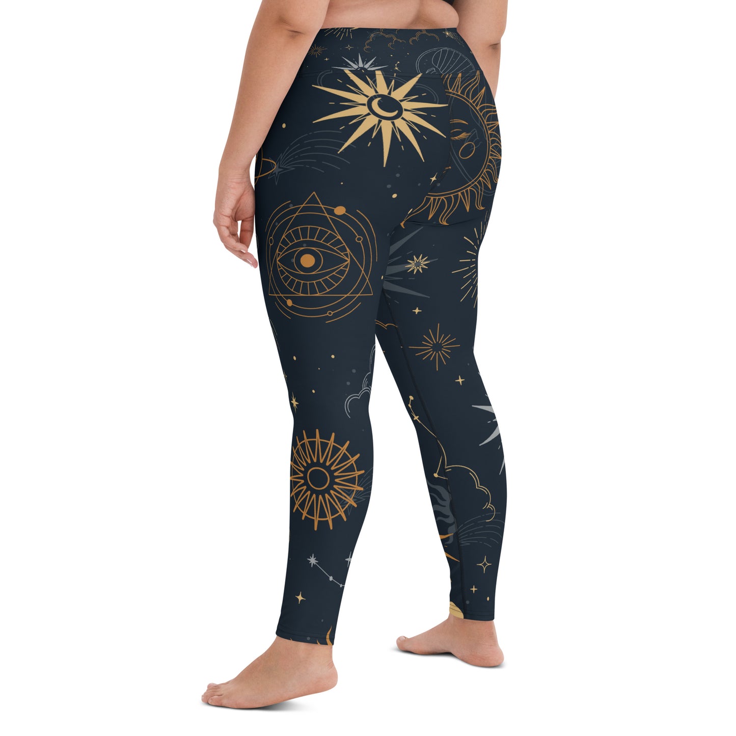 Women's Yoga Leggings Black Celestial