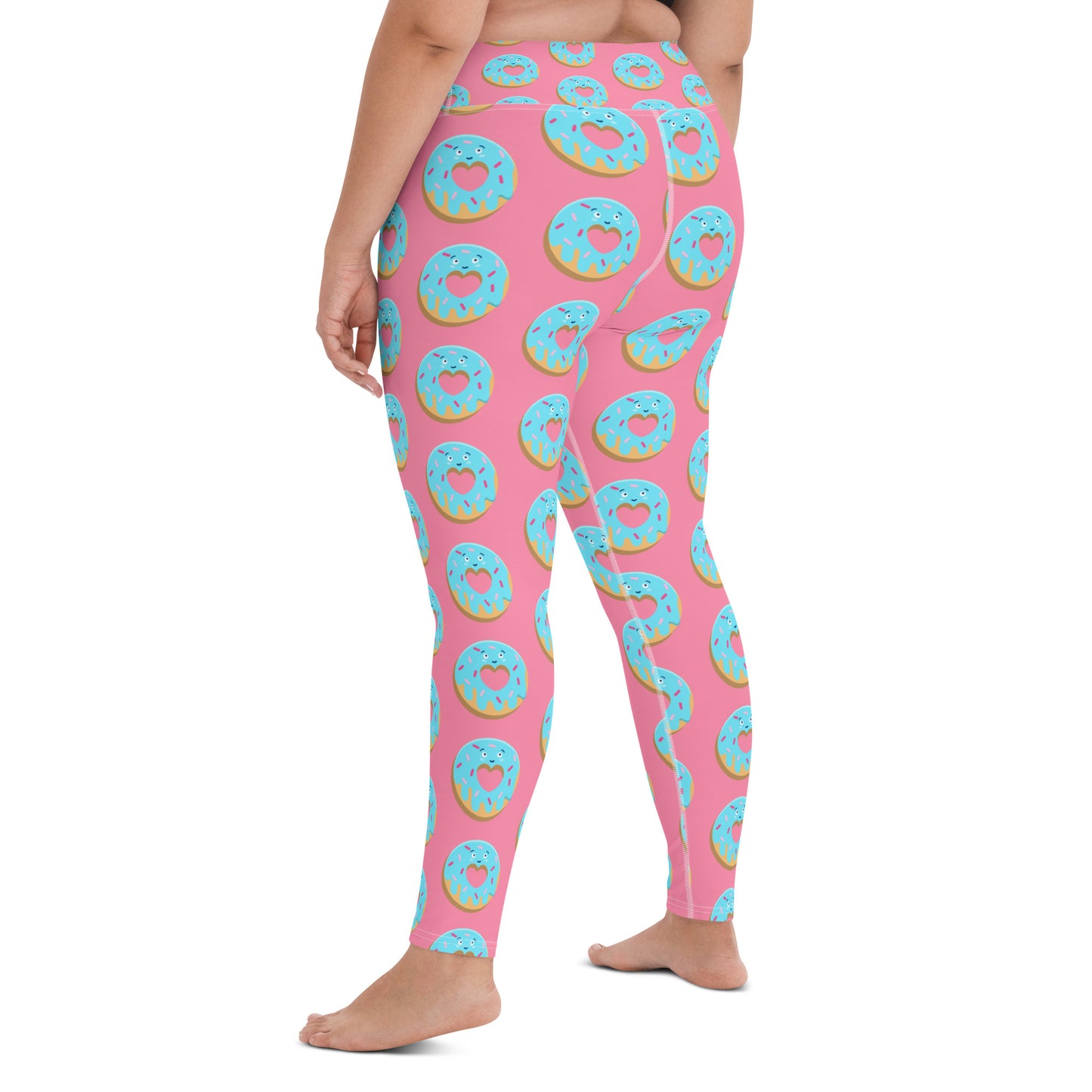 Women's Yoga Leggings Pink Donut