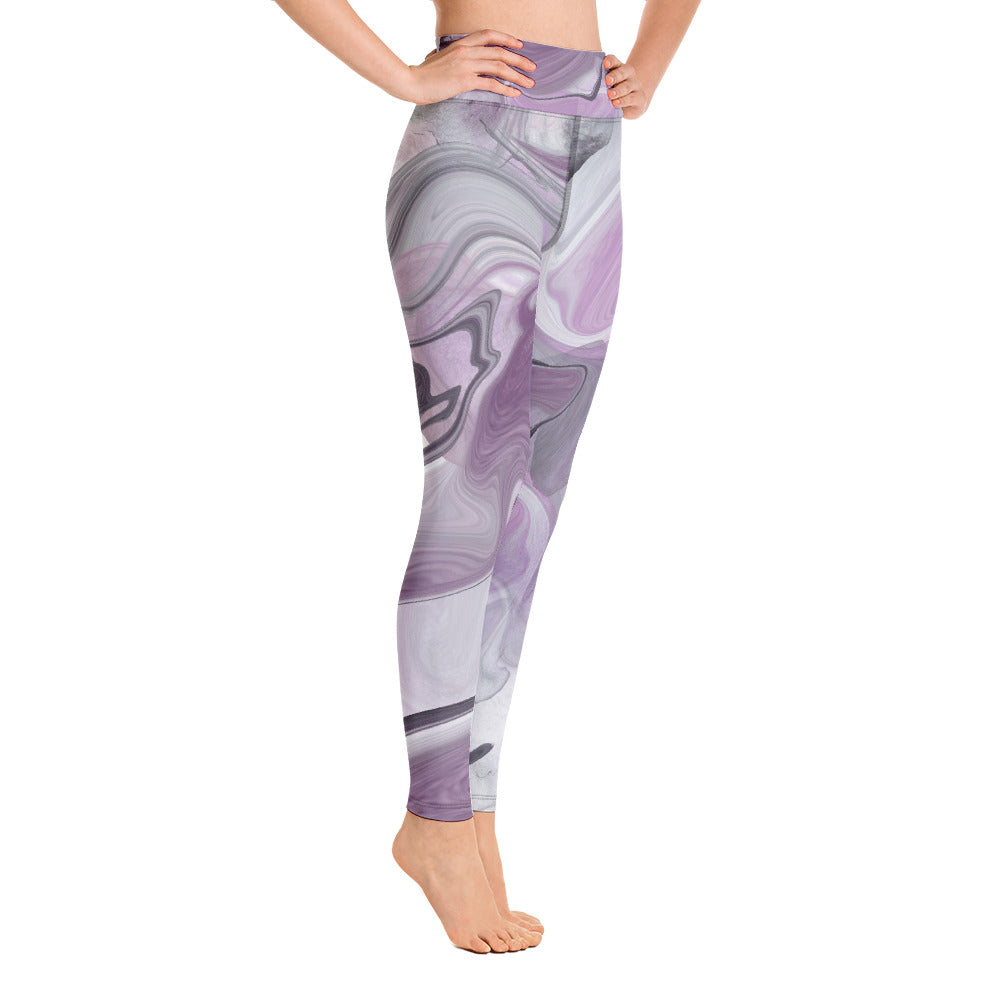 Women's Yoga Leggings Purple Swirls