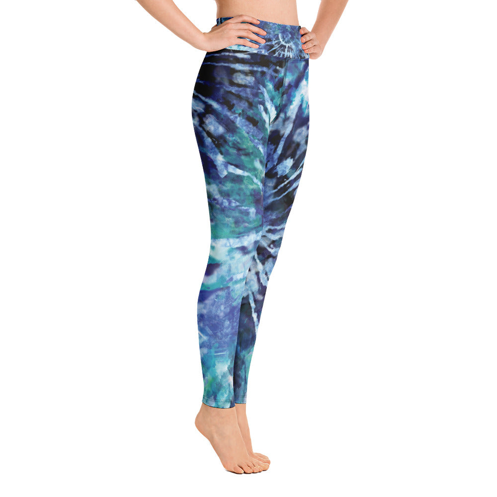 Women's Yoga Leggings Indigo Tie Dye