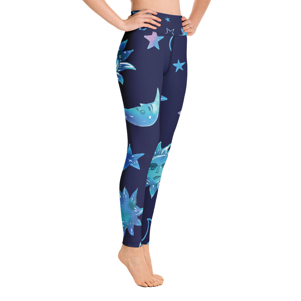 Women's Yoga Leggings Indigo Celestial