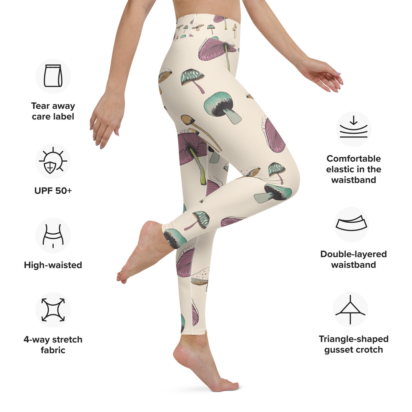 Women's Yoga Leggings Mushrooms