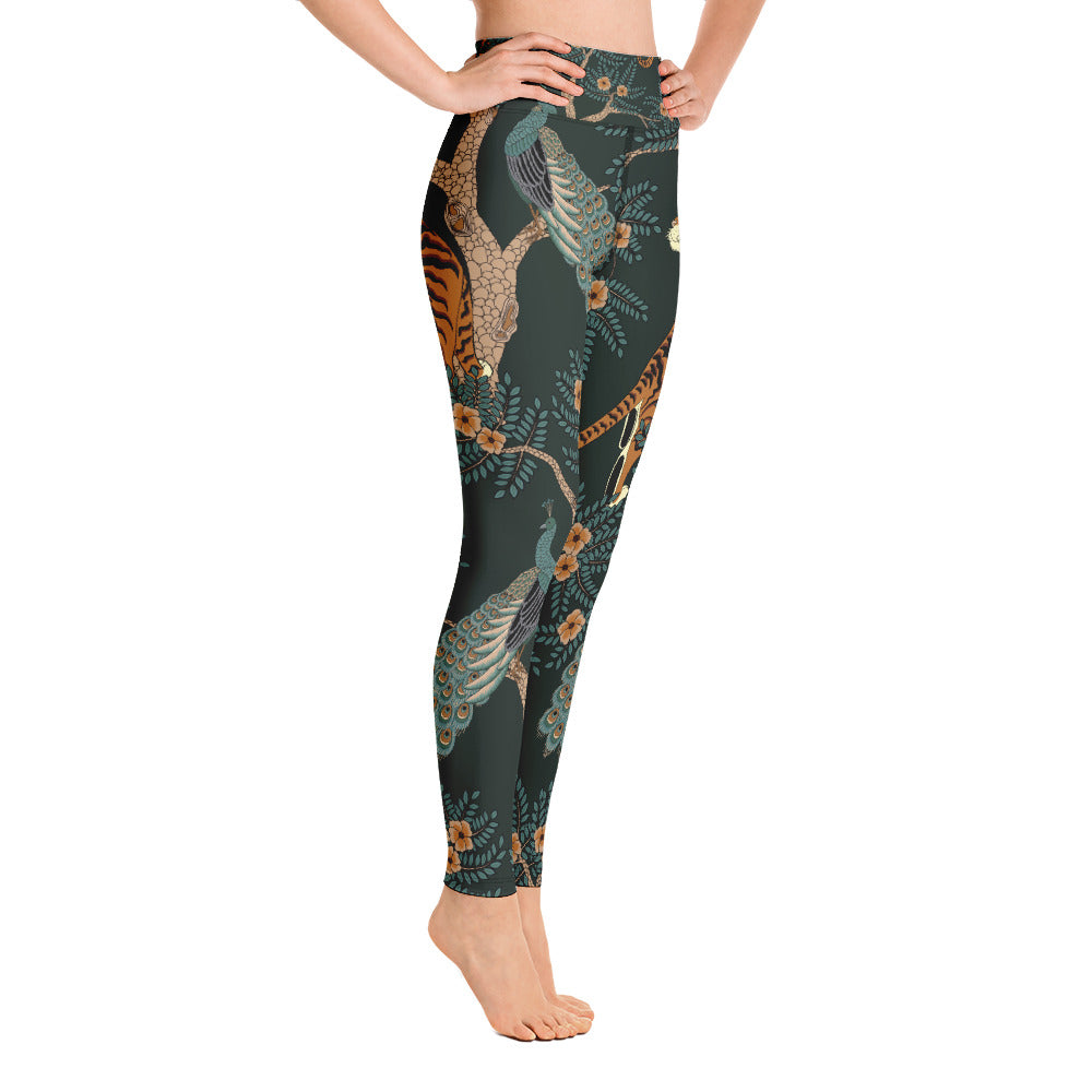 Women's Yoga Leggings Tiger Peacock