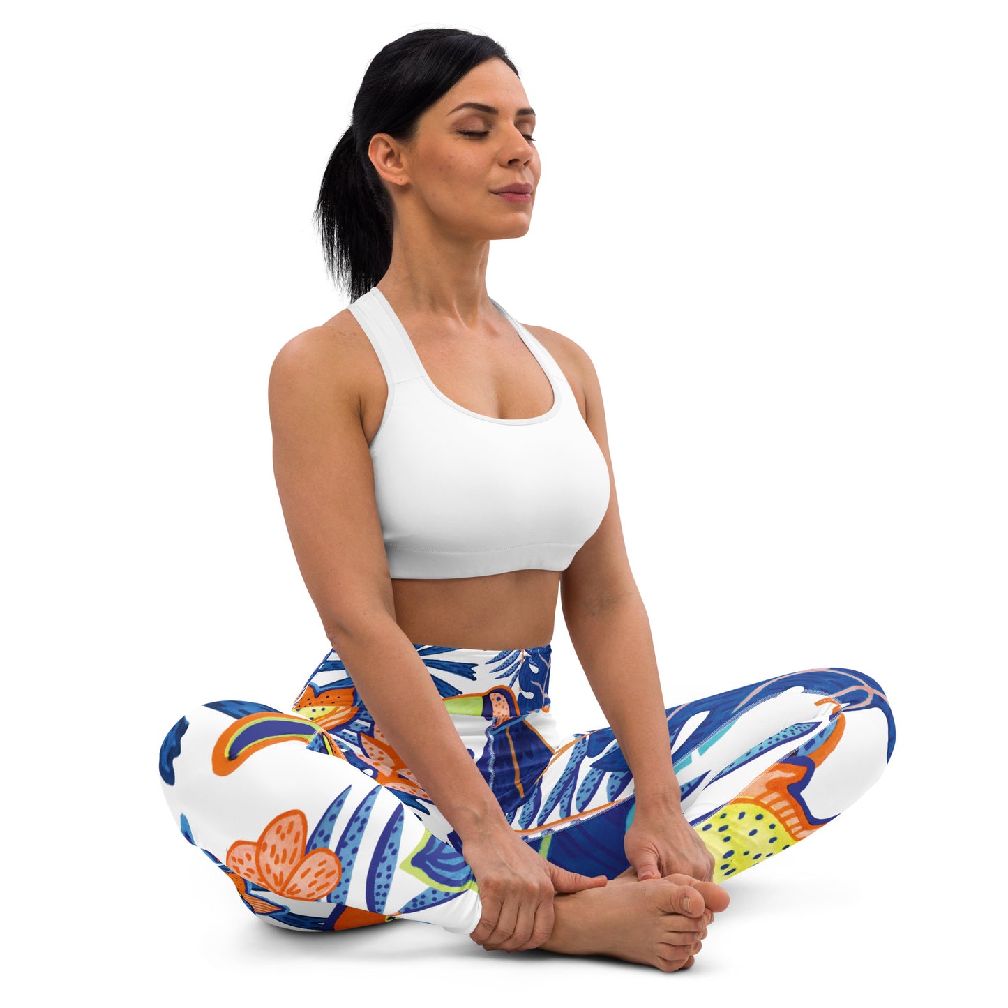 Women's Yoga Leggings Blue Tropical