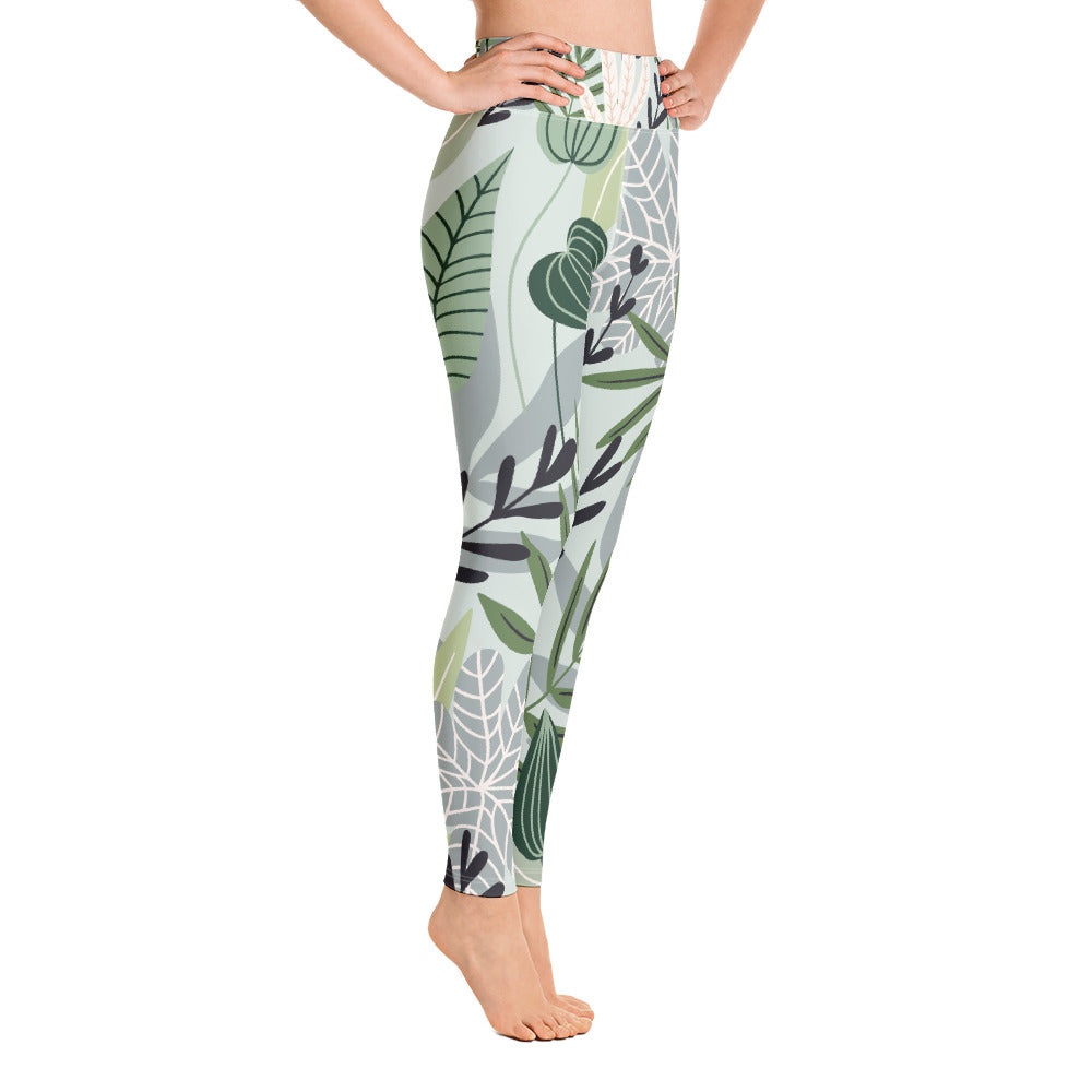 Women's Yoga Leggings Sage Foliage