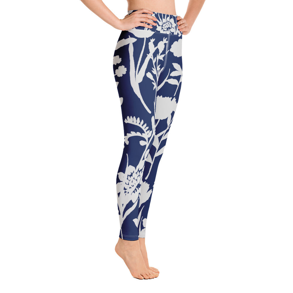 Women's Yoga Leggings Navy Floral