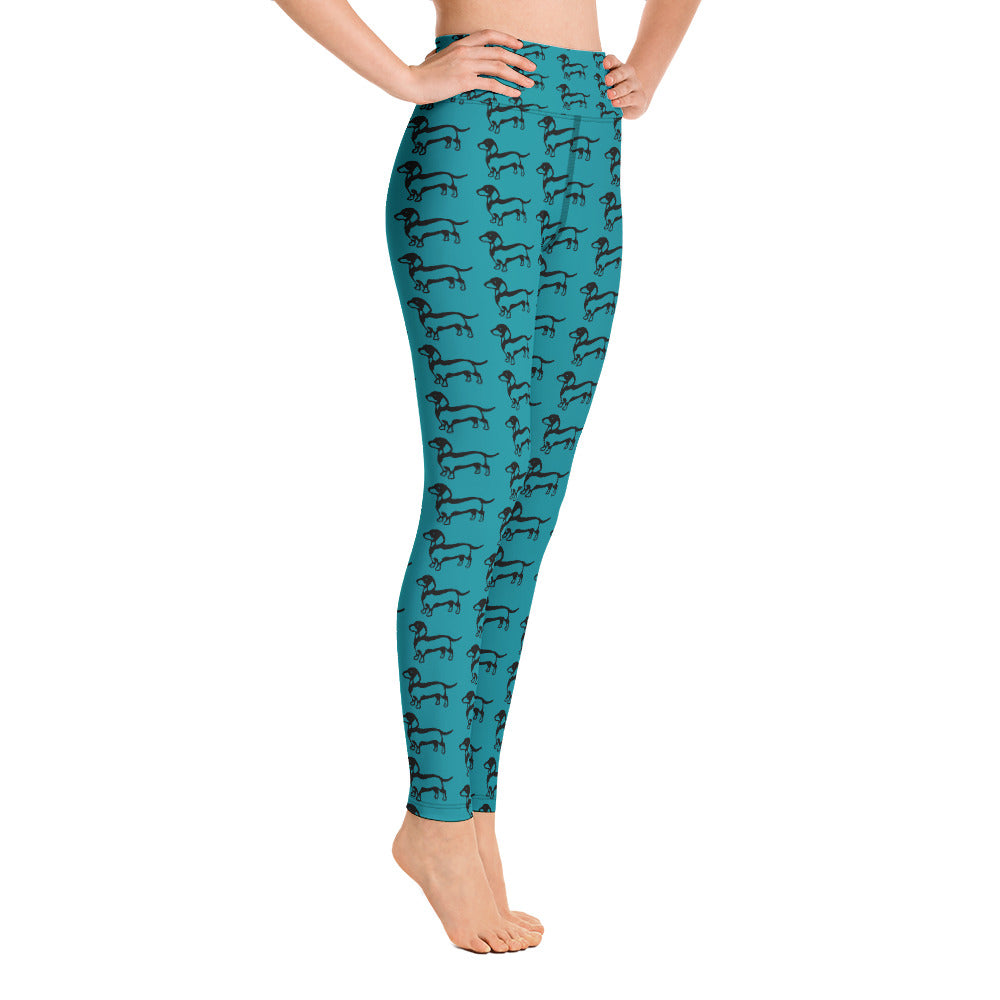 Women's Yoga Leggings Turquoise Doxie