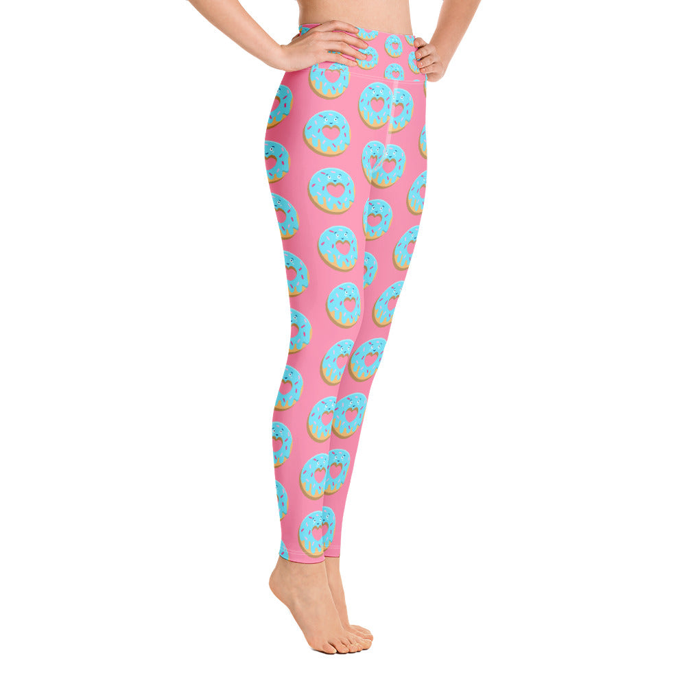 Women's Yoga Leggings Pink Donut