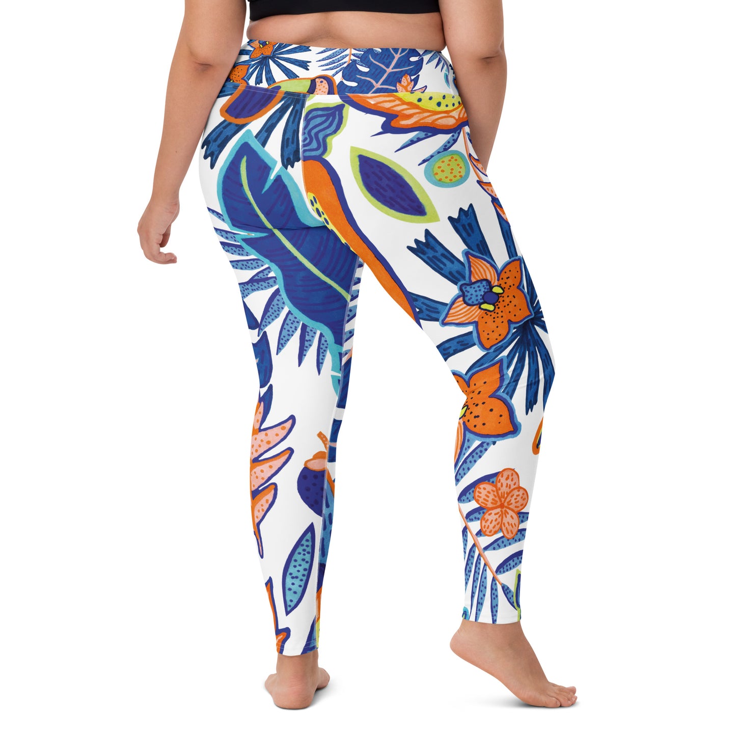 Women's Yoga Leggings Blue Tropical