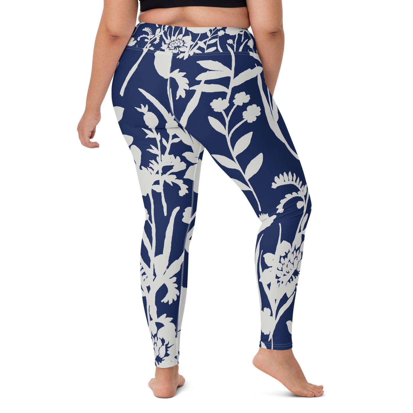 Women's Yoga Leggings Navy Floral