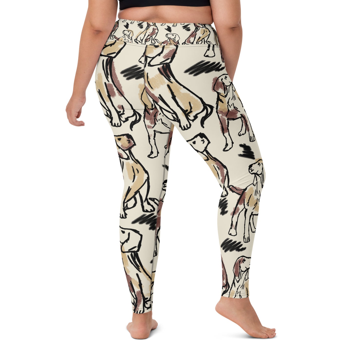 Women's Yoga Leggings Tan Doggo