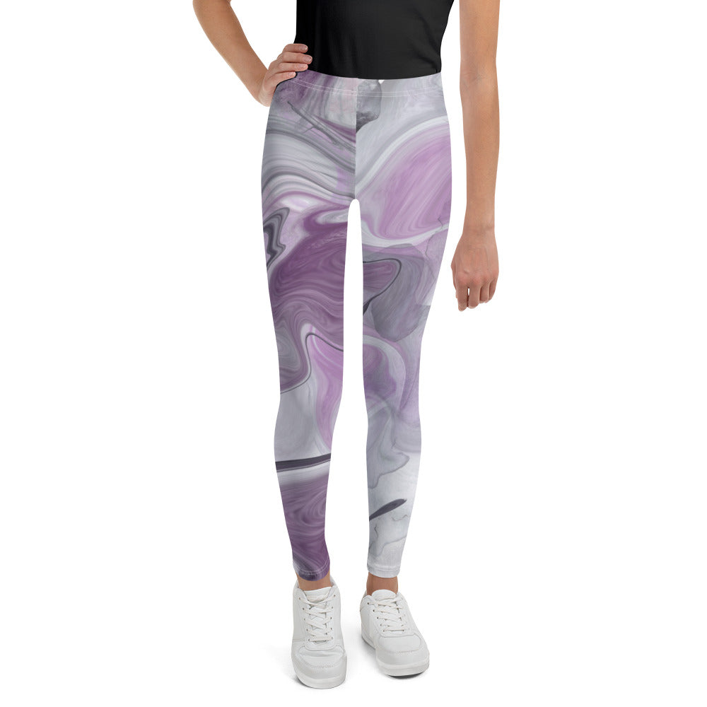 Big Kid's Leggings Purple Swirls