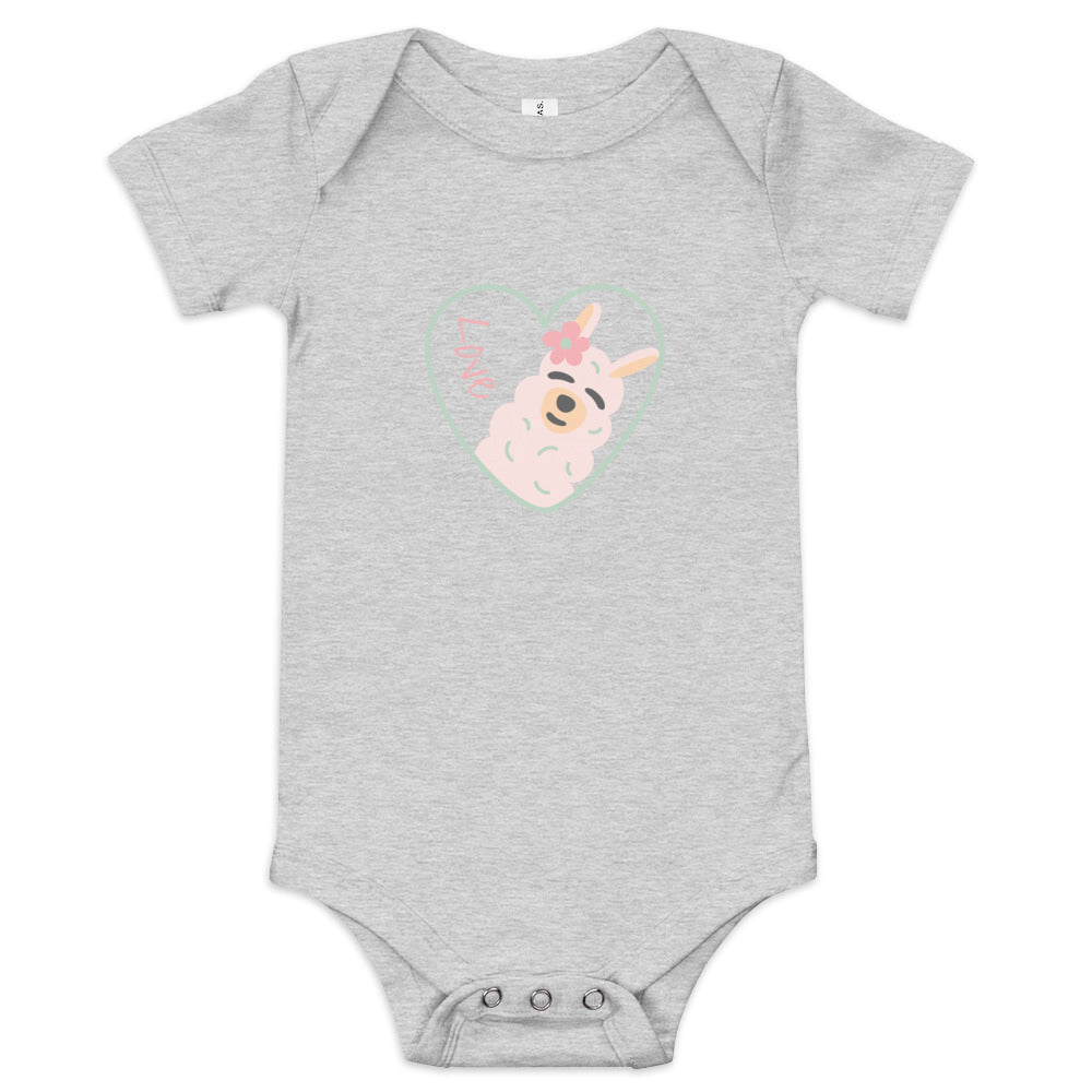 Baby Short Sleeve Bella+Canvas Onsie Love Llama