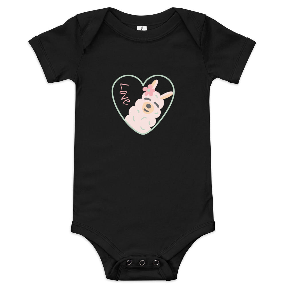 Baby Short Sleeve Bella+Canvas Onsie Love Llama